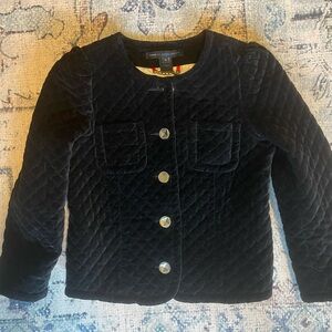 Marc by Marc Jacobs Black Velveteen Quilted Jacket Size 0